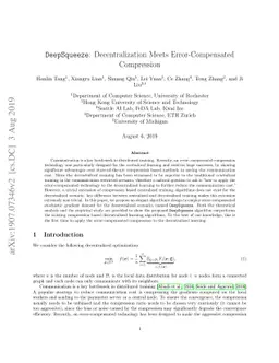 $\texttt{DeepSqueeze}$: Decentralization Meets Error-Compensated
  Compression