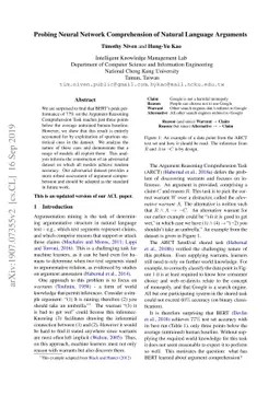 Probing Neural Network Comprehension of Natural Language Arguments