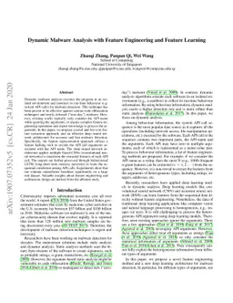 Dynamic Malware Analysis with Feature Engineering and Feature Learning