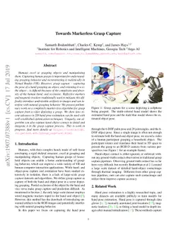 Towards Markerless Grasp Capture