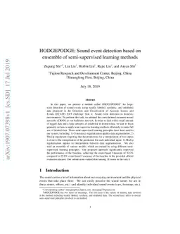 HODGEPODGE: Sound event detection based on ensemble of semi-supervised
  learning methods