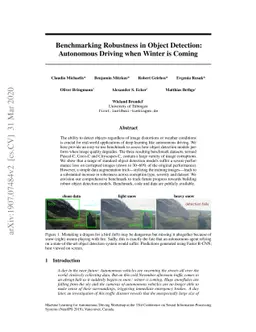 Benchmarking Robustness in Object Detection: Autonomous Driving when
  Winter is Coming