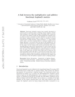 A Link Between the Multiplicative and Additive Functional Asplund's
  Metrics