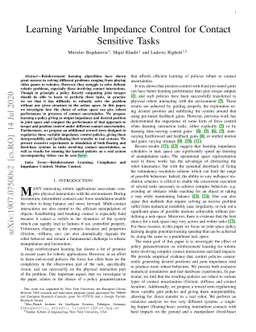 Learning Variable Impedance Control for Contact Sensitive Tasks