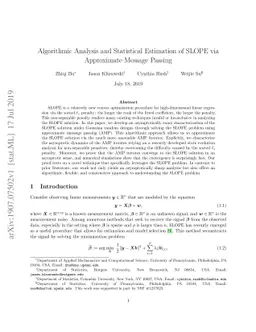 Algorithmic Analysis and Statistical Estimation of SLOPE via Approximate
  Message Passing