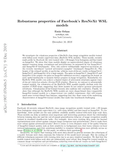 Robustness properties of Facebook's ResNeXt WSL models