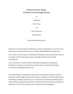 Product Aesthetic Design: A Machine Learning Augmentation