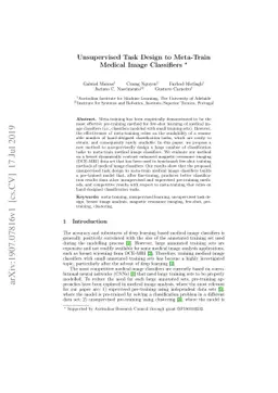 Unsupervised Task Design to Meta-Train Medical Image Classifiers