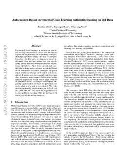 Autoencoder-Based Incremental Class Learning without Retraining on Old
  Data