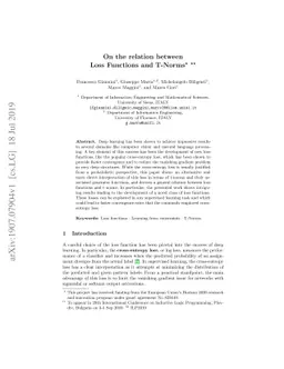 On the relation between Loss Functions and T-Norms