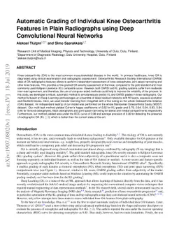 Automatic Grading of Individual Knee Osteoarthritis Features in Plain
  Radiographs using Deep Convolutional Neural Networks
