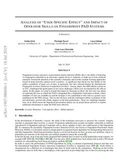 Analysis of "User-Specific Effect" and Impact of Operator Skills on
  Fingerprint PAD Systems