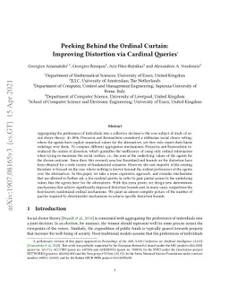 Peeking Behind the Ordinal Curtain: Improving Distortion via Cardinal
  Queries