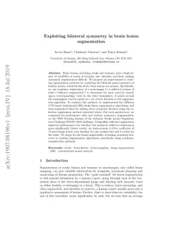 Exploiting bilateral symmetry in brain lesion segmentation