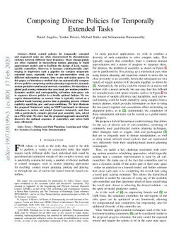 Composing Diverse Policies for Temporally Extended Tasks