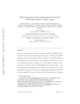 Fully-automated deep learning-powered system for DCE-MRI analysis of
  brain tumors