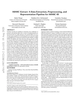 MIMIC-Extract: A Data Extraction, Preprocessing, and Representation
  Pipeline for MIMIC-III
