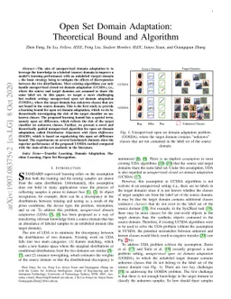 Open Set Domain Adaptation: Theoretical Bound and Algorithm