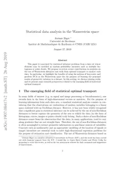 Statistical data analysis in the Wasserstein space