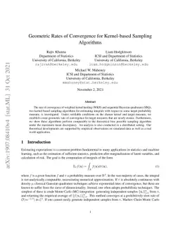 Geometric Rates of Convergence for Kernel-based Sampling Algorithms