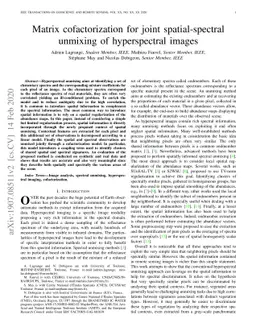 Matrix cofactorization for joint spatial-spectral unmixing of
  hyperspectral images