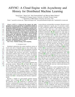 ASYNC: A Cloud Engine with Asynchrony and History for Distributed
  Machine Learning