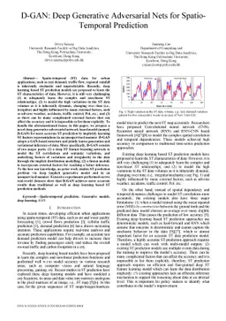 D-GAN: Deep Generative Adversarial Nets for Spatio-Temporal Prediction