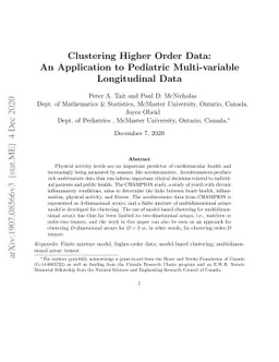 Clustering Higher Order Data: An Application to Pediatric Multi-variable
  Longitudinal Data