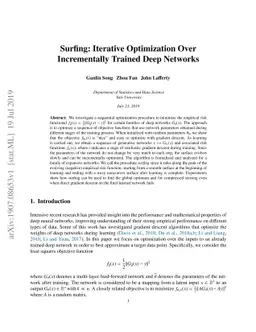 Surfing: Iterative optimization over incrementally trained deep networks