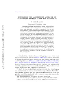 Estimating the Algorithmic Variance of Randomized Ensembles via the
  Bootstrap