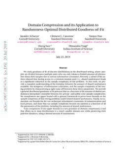 Domain Compression and its Application to Randomness-Optimal Distributed
  Goodness-of-Fit