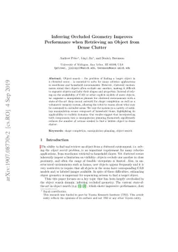 Inferring Occluded Geometry Improves Performance when Retrieving an
  Object from Dense Clutter