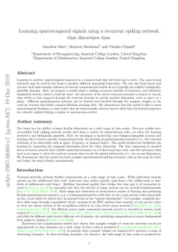 Learning spatiotemporal signals using a recurrent spiking network that
  discretizes time