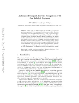 Automated Surgical Activity Recognition with One Labeled Sequence