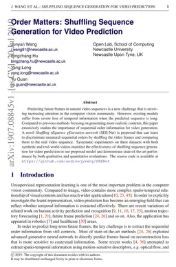 Order Matters: Shuffling Sequence Generation for Video Prediction