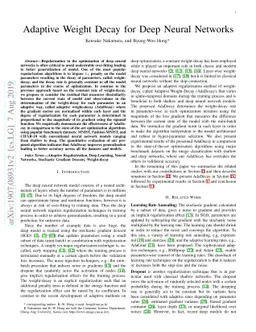 Adaptive Weight Decay for Deep Neural Networks