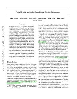 Noise Regularization for Conditional Density Estimation