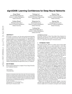 signADAM: Learning Confidences for Deep Neural Networks