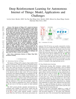 Deep Reinforcement Learning for Autonomous Internet of Things: Model,
  Applications and Challenges