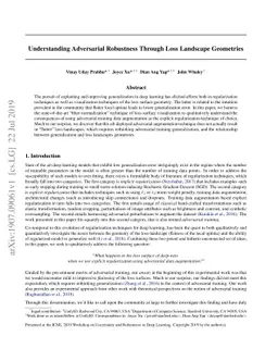 Understanding Adversarial Robustness Through Loss Landscape Geometries