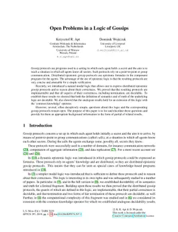 Open Problems in a Logic of Gossips