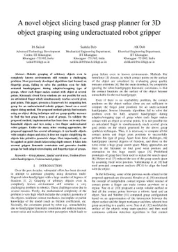 A novel object slicing based grasp planner for 3D object grasping using
  underactuated robot gripper