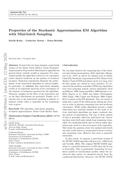 Properties of the Stochastic Approximation EM Algorithm with Mini-batch
  Sampling