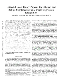 Extended Local Binary Patterns for Efficient and Robust Spontaneous
  Facial Micro-Expression Recognition