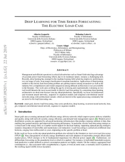 Deep Learning for Time Series Forecasting: The Electric Load Case