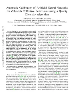 Automatic Calibration of Artificial Neural Networks for Zebrafish
  Collective Behaviours using a Quality Diversity Algorithm
