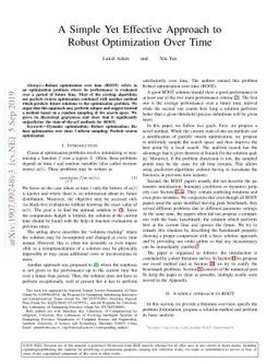 A Simple Yet Effective Approach to Robust Optimization Over Time