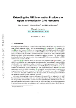 Extending the ARC Information Providers to report information on GPU
  resources