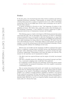 Properties of Decentralized Consensus Technology -- Why not every
  Blockchain is a Blockchain