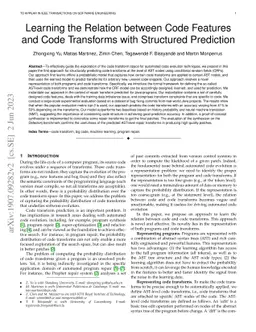 Learning the Relation between Code Features and Code Transforms with
  Structured Prediction
